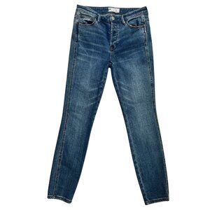Free People Women’s Mid Rise Classic Straight Leg Jeans Blue Medium Wash Size 27
